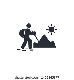hike icon. vector.Editable stroke.linear style sign for use web design,logo.Symbol illustration.