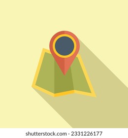 Hike map icon flat vector. Travel equipment. Hiking adventure