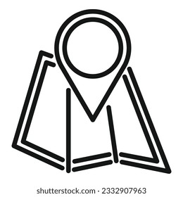 Hike map icon flat vector. Travel equipment. Hiking adventure