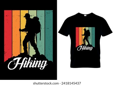 Hike More Worry Less - T-Shirt Design Template