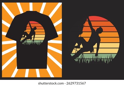 Hike More Worry Less T-Shirt – Mountain Escape Design Vector illustration with the hill, hiking man, and tree