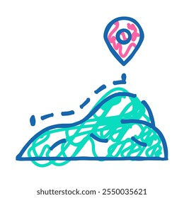 hike travel doodle icon sketch vector. hike travel sign. isolated symbol illustration