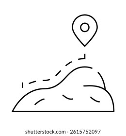 hike travel line icon vector. hike travel sign. isolated contour symbol black illustration