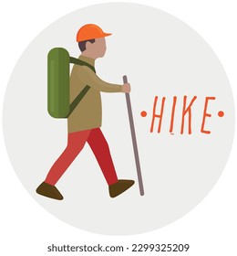 Video-Clipart des Hiker-Avatars, einzelne Vektorgrafik