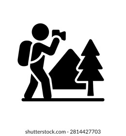 Hiker Backpack Pine Tree Trekking Mountain Trail Adventure