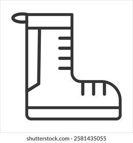 Hiker Boots Icon Vector Illustration Outline