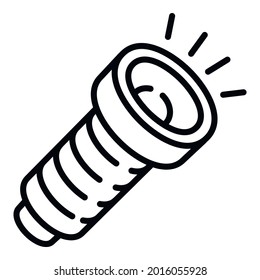 Hiker flashlight icon. Outline hiker flashlight vector icon for web design isolated on white background