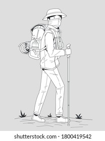 A hiker going solo trip