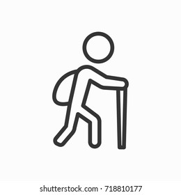 Hiker icon, illustration isolated vector sign symbol