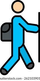Hiker Line Filled Vector Icon Design