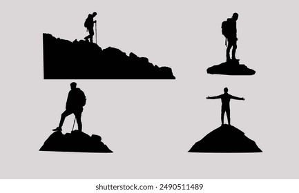 hiker mountain climber adventure silhouette for T shirt and others