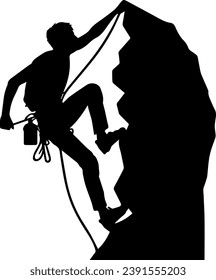Hiker Silhouette, Mountain Climber Adventure Silhouette 