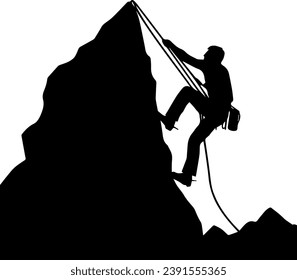 Hiker Silhouette, Mountain Climber Adventure Silhouette 