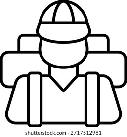 Wandervektorsymbol. Kann für Druck-, Mobil- und Web-Anwendungen verwendet werden.