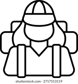 Icono de Vector de excursionista. Se puede utilizar para aplicaciones de impresión, móviles y de Web.