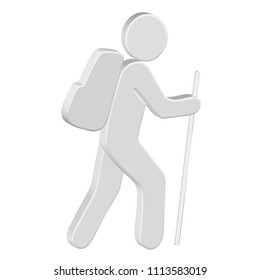 Hiking 3D icon illustration isolated vector sign symbol

