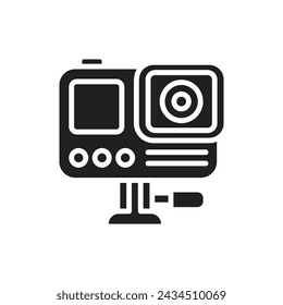 Hiking Action Camera Filled Icon Vector Illustration