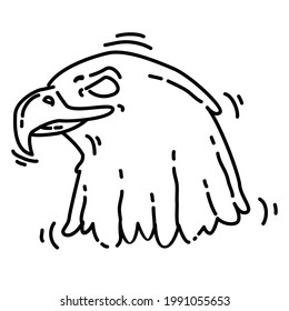 Hiking adventure eagle ,trip,travel,camping. hand drawn icon design, outline black, doodle icon, vector icon.