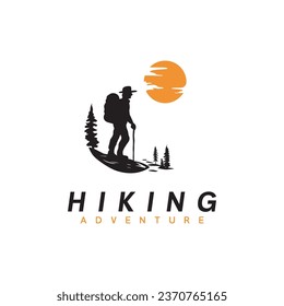 Hiking adventure graphic design template vector illustration