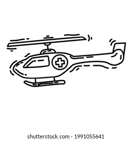 Hiking adventure helicopter ,trip,travel,camping. hand drawn icon design, outline black, doodle icon, vector icon.