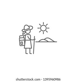 Hiking, adventure icon. Element of adventure icon. Thin line icon for website design and development, app development. Premium icon