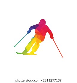 Hiking adventure logo design vector
