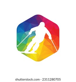 Hiking adventure logo design vector

