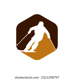 Hiking adventure logo design vector
