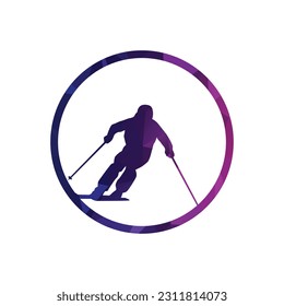 Hiking adventure logo design vector
