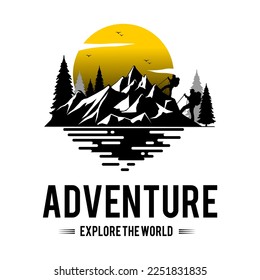 hiking adventure logo vector design