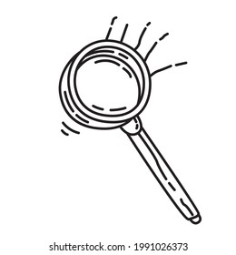 Hiking adventure magnifier ,trip,travel,camping. hand drawn icon design, outline black, doodle icon, vector icon.