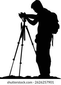 Hiking adventure silhouette vector – perfect for ecotourism, forest and mountain expedition themed content
