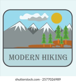 hiking adventure and snow mountain in background
