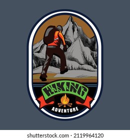 hiking adventure t-shirt design illustration 