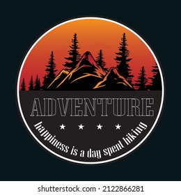 hiking adventure t-shirt design. mountain climbing vector illustration