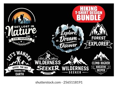 Hiking Adventure T-Shirt Design Set