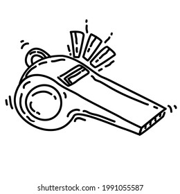 Hiking adventure whistle ,trip,travel,camping. hand drawn icon design, outline black, doodle icon, vector icon.