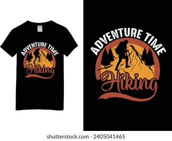 Hiking adventure wild nature vintage t-shirt design vector