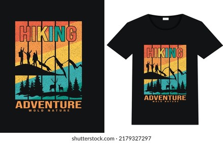 Hiking Adventure world nature vector vintage t-shirt design 