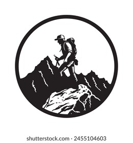 Hiking Adventures logo vector Stock Vector on White Background