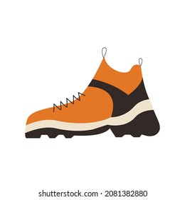 Das Symbol für Wanderanken stiefelt. Vektorgrafik-Cartoon-Stil.