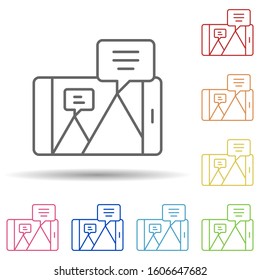 Hiking, augmented reality, mobile in multi color style icon. Simple thin line, outline vector of augmented reality icons for ui and ux, website or mobile application