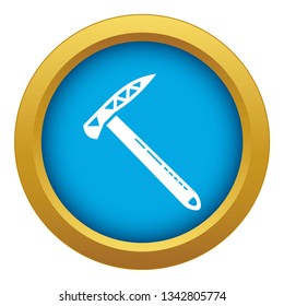 Hiking axe icon blue vector isolated on white background for any design