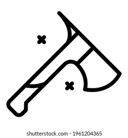 Hiking axe icon. Outline Hiking axe vector icon for web design isolated on white background