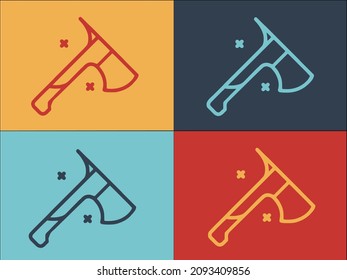 Hiking Axe Logo Template, Simple Flat Icon of hiking,axe,adventure