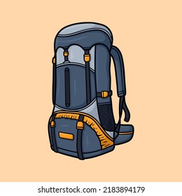 Hiking Backpack Cartoon Vector Illustration Isolated