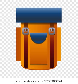 Hiking backpack icon. Cartoon of hiking backpack vector icon for web design  