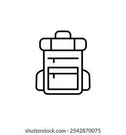 Hiking backpack icon. filled and line stroke icons
