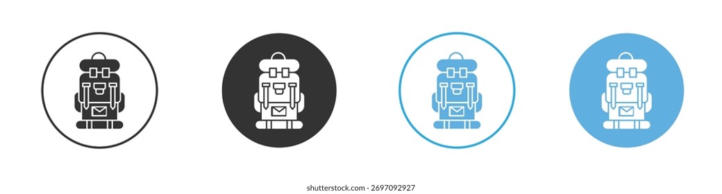 Icono de mochila de senderismo. Plantilla de diseño de iconos gráficos