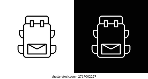 Hiking backpack icon - Line Style. symbol template design